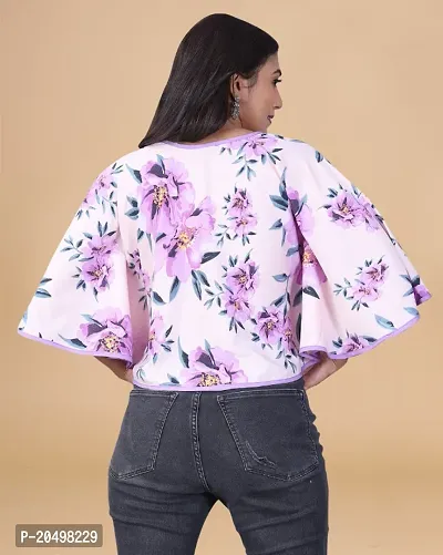 Women Crepe Floral Crop top-thumb3