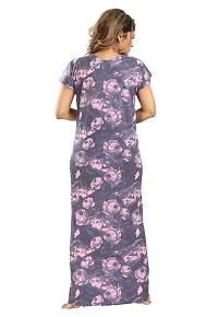 Hosiery Floral Pirnt Embroidery Maternity Nighty/Night Gown For Women-thumb4