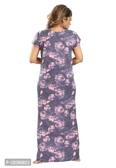Hosiery Floral Pirnt Embroidery Maternity Nighty/Night Gown For Women-thumb5