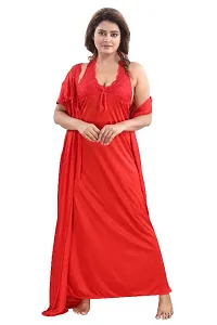 Classic Satin Printed Nighty Set for Women Combo-thumb2