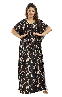 Classic Satin Printed Kaftan Nighty for Women-thumb3