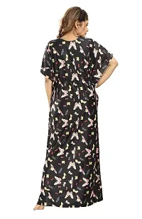 Classic Satin Printed Kaftan Nighty for Women-thumb4