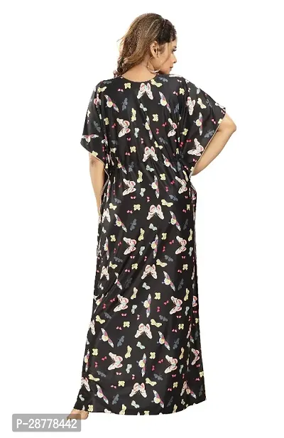 Classic Satin Printed Kaftan Nighty for Women-thumb5