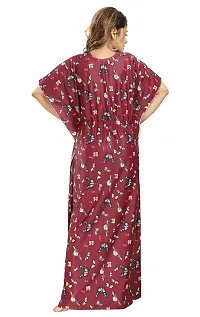 Classic Satin Printed Kaftan Nighty for Women-thumb4