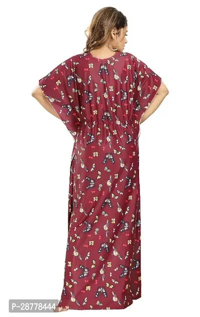 Classic Satin Printed Kaftan Nighty for Women-thumb5