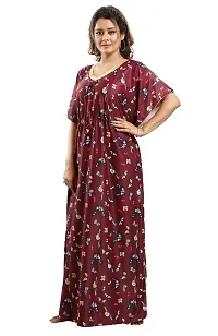 Classic Satin Printed Kaftan Nighty for Women-thumb1