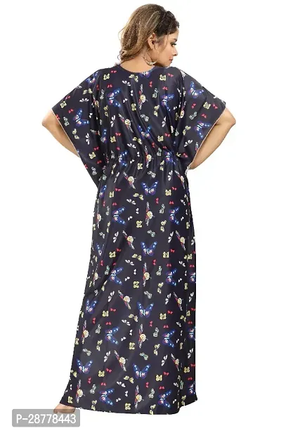 Classic Satin Printed Kaftan Nighty for Women-thumb5