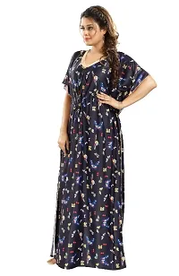 Classic Satin Printed Kaftan Nighty for Women-thumb1