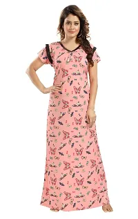 Classic Satin Printed Nighty for Women-thumb3