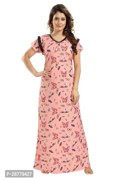 Classic Satin Printed Nighty for Women-thumb4