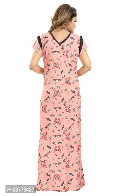 Classic Satin Printed Nighty for Women-thumb5