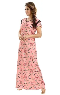 Classic Satin Printed Nighty for Women-thumb1