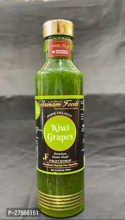 Jainam special Kiwi Grapes Fruit Syrup/ Premium Fruit juice/ High Quality Fruit Syrup(700ml)/ Kiwi Grapes syrup/ Cocktail syrup-thumb0
