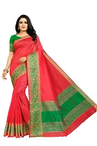 Hiru Fashion Women's Banarasi Silk Saree With Blouse Piece (HR-MH-55-Red_Red)-thumb1