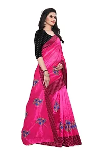 HIRU FASHION Women's Banarasi Silk Saree With Unstitched Blouse Piece (Hr-Am-015-Pink_Pink)-thumb3