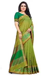 HIRU FASHION Women's Banarasi Art Silk Jacquard Work Saree with Blouse (Sf-12-Pink)-thumb2