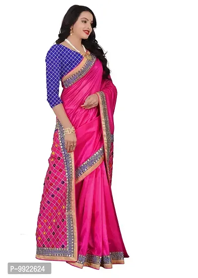 Hiru FashionWomen's Gota Patti Work Organza Saree with Blouse-thumb5