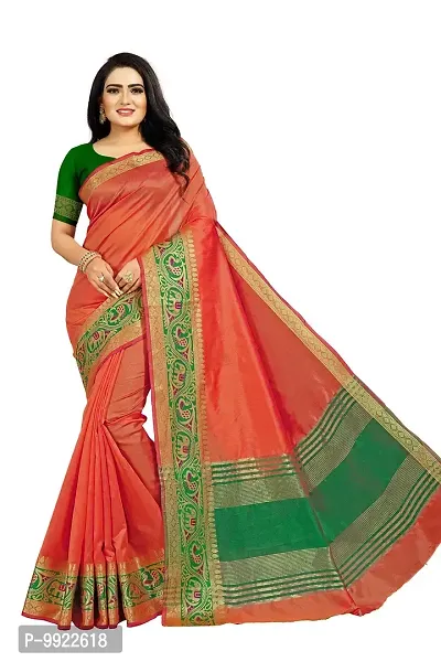 Hiru Fashion Women's Banarasi Silk Saree With Blouse Piece (HR-MH-55-Rama_Rama Green)-thumb2