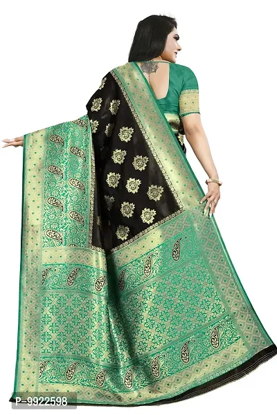 HIRU FASHION Banarasi Saree Zari Jacquard Work Saree With Blouse(Sf-07-Rama)-thumb4