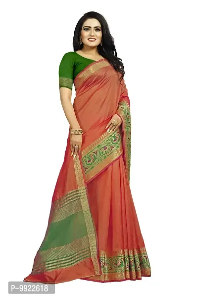 Hiru Fashion Women's Banarasi Silk Saree With Blouse Piece (HR-MH-55-Rama_Rama Green)-thumb4