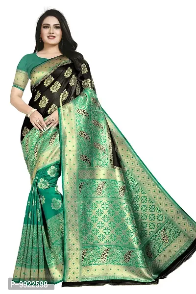 HIRU FASHION Banarasi Saree Zari Jacquard Work Saree With Blouse(Sf-07-Rama)-thumb2