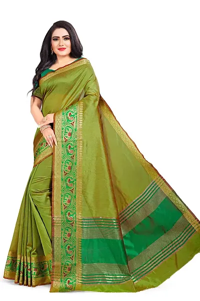 Fancy Art Silk Saree with Blouse Piece for Women