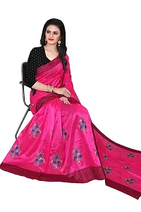 HIRU FASHION Women's Banarasi Silk Saree With Unstitched Blouse Piece (Hr-Am-015-Pink_Pink)-thumb2