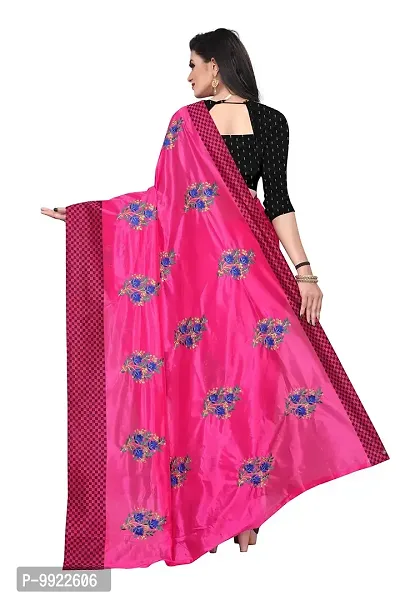 HIRU FASHION Women's Banarasi Silk Saree With Unstitched Blouse Piece (Hr-Am-015-Pink_Pink)-thumb5