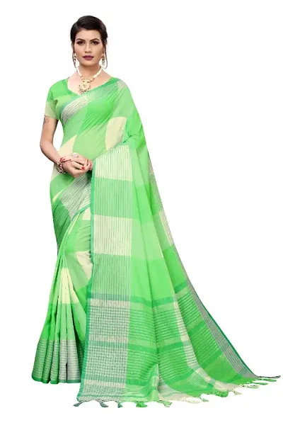 Beautiful Daily Wear Check Cotton Silk Saree