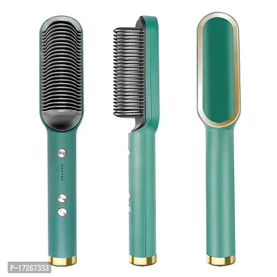 Hair Straightener Comb for Women  Men, Hair Styler, Straightener Machine Brush/PTC Heating Electric Straightener with 5 Temperature Control Hair Straightener (Multicolored)