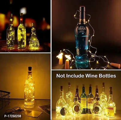 Bottle Lights with Cork, Mini Copper Wire, 20 LED Battery Operated String Decorative Fairy Lights (Warm White)-Pack of 4-thumb5