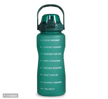 Water Bottle 1 Litre with Motivational Time Marker Leakproof Durable BPA Free-thumb0