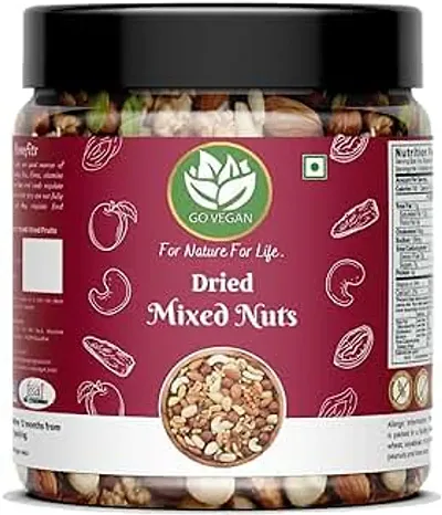 Go Vegan Mix Nuts and Dry Fruits 1kg   Mix Dry Fruits   Mix Nuts   Snack Pack for Healthy Living   Assorted Almonds Cashews Walnuts Raisins Cranberry and More   Jar Pack