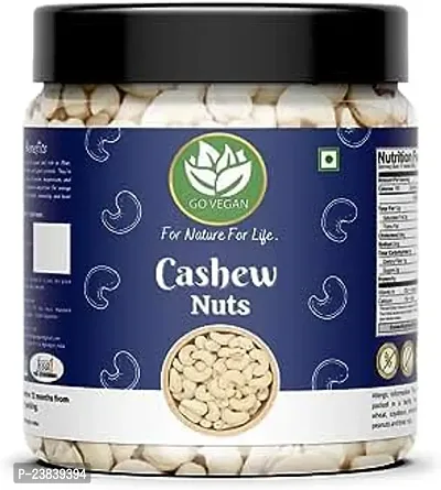 Go Vegan Raw Cashew W320 Grade   500g   kaju   Premium Whole Cashews   Whole Crunchy Cashews Jar Pack-thumb0