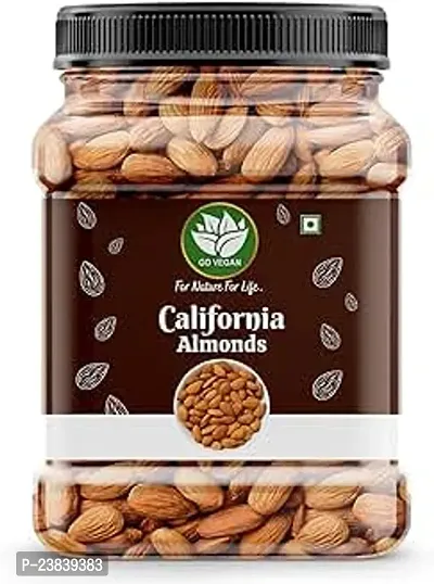 Go Vegan Natural and Premium California Almond 250GM   Quality Badam Giri     Almonds   Rich in Protein and Increase Stamina   Real Nuts   Whole Natural Badam Dry Fruits  250 gm