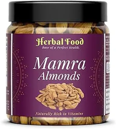 Herbal Food Mamra Giri Almonds   250gm Jar Pack   Bold Size Bidam   Rich in Oil More Nutritious Mamra Badam