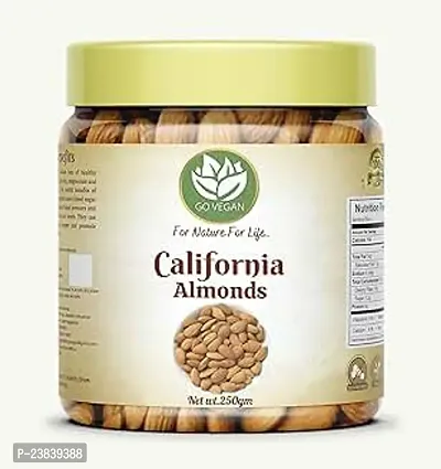 Go Vegan Natural Premium Californian Almonds   250gm Jar Pack-thumb0