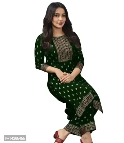 Fayka Straight Kurti with Palazzo Set for Women and Girls Printed Rayon-thumb0