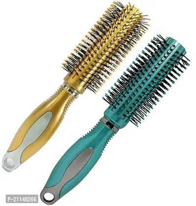 Stylish Premium Plastic Quality Round Rolling Curling Plastic Comb Medium Hair Brush