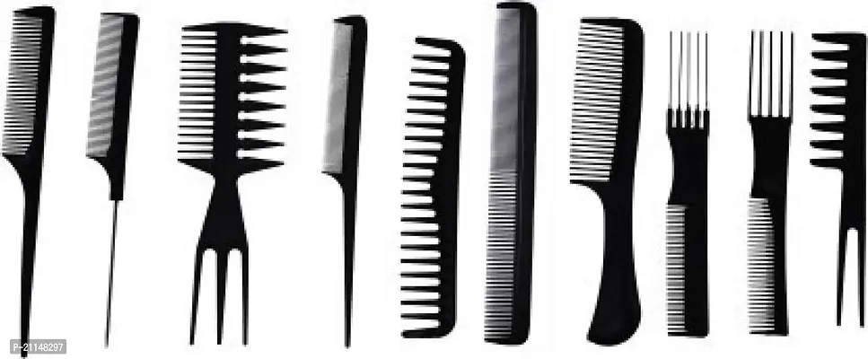 Stylish Parlour And Salon Accessories Hair Comb Set For Men And Women Use, Black W5-thumb0