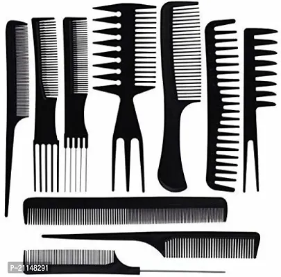 Stylish Combs Brush Comb Set, Black (Set Of 10)