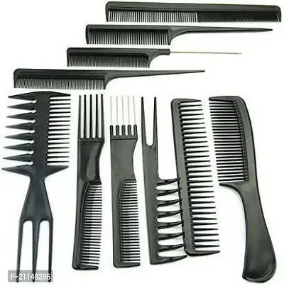 Stylish 10Pcs Pro Salon Hair Cut Styling Hairdressing Barbers Combs Brush-thumb0