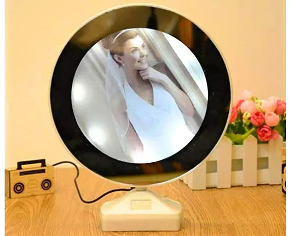 DecorMed Magic Mirror Photo Frame| Magic Mirror LED Photo Frame| Birthday/Valentine's Gift| Surprise Decoration| Attractive Mirror| Round Mirror