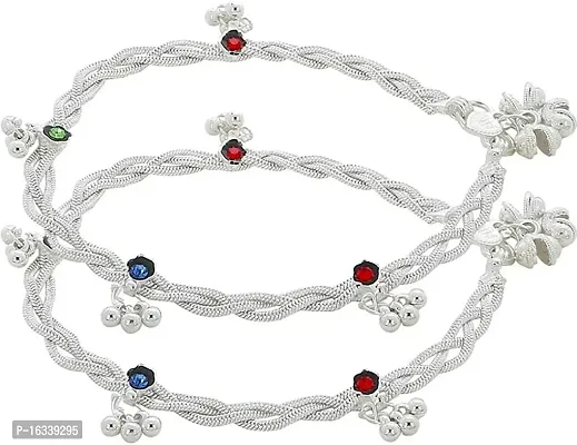 Shimmering Chain Anklet With Bichiya, Pack of 2-thumb0