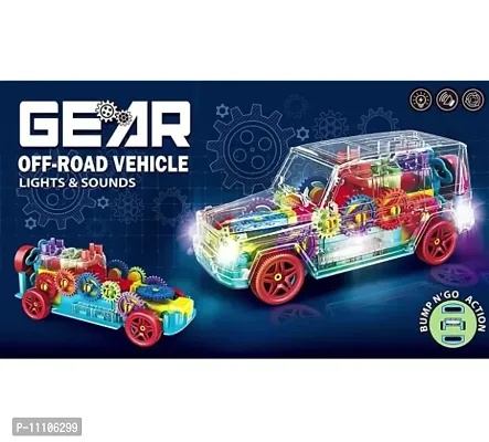 Gear SUV Car with Transparent Body, Colorful 3D-Lightings, Musical Car |  (Multicolor)
