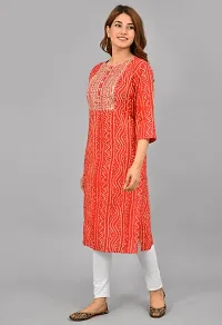 Womens Rayon Embroidery Straights Kurti-thumb1