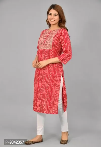 Womens Rayon Embroidery Straights Kurti-thumb2