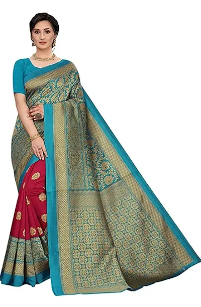 Beautiful Art Silk Saree with Blouse piece