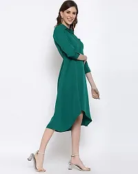 ATTIRIS Women's Crepe Knee Length A- Line Dress-thumb3