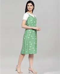 Classic Printed A-Line Knee Length Dress-thumb3